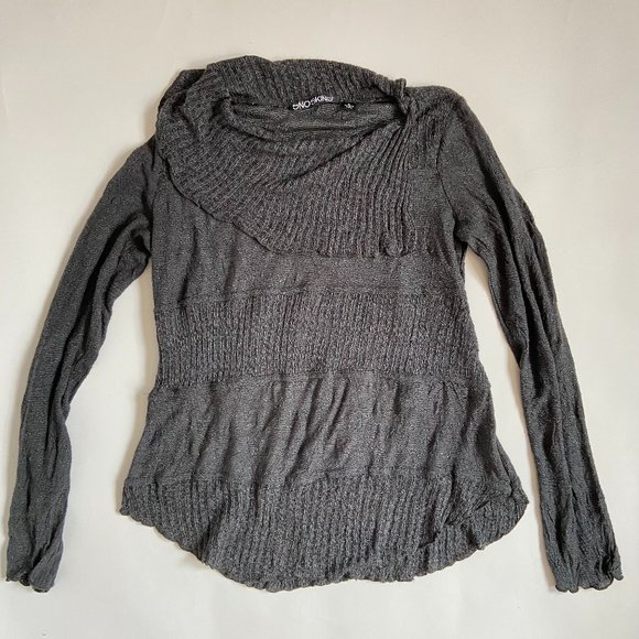 Snoskins Women size S gray Shawl Collar pullover sweater made in USA - Picture 1 of 10